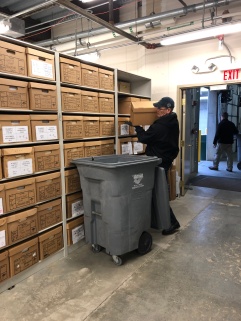 Frank W. assisting in our April shred.